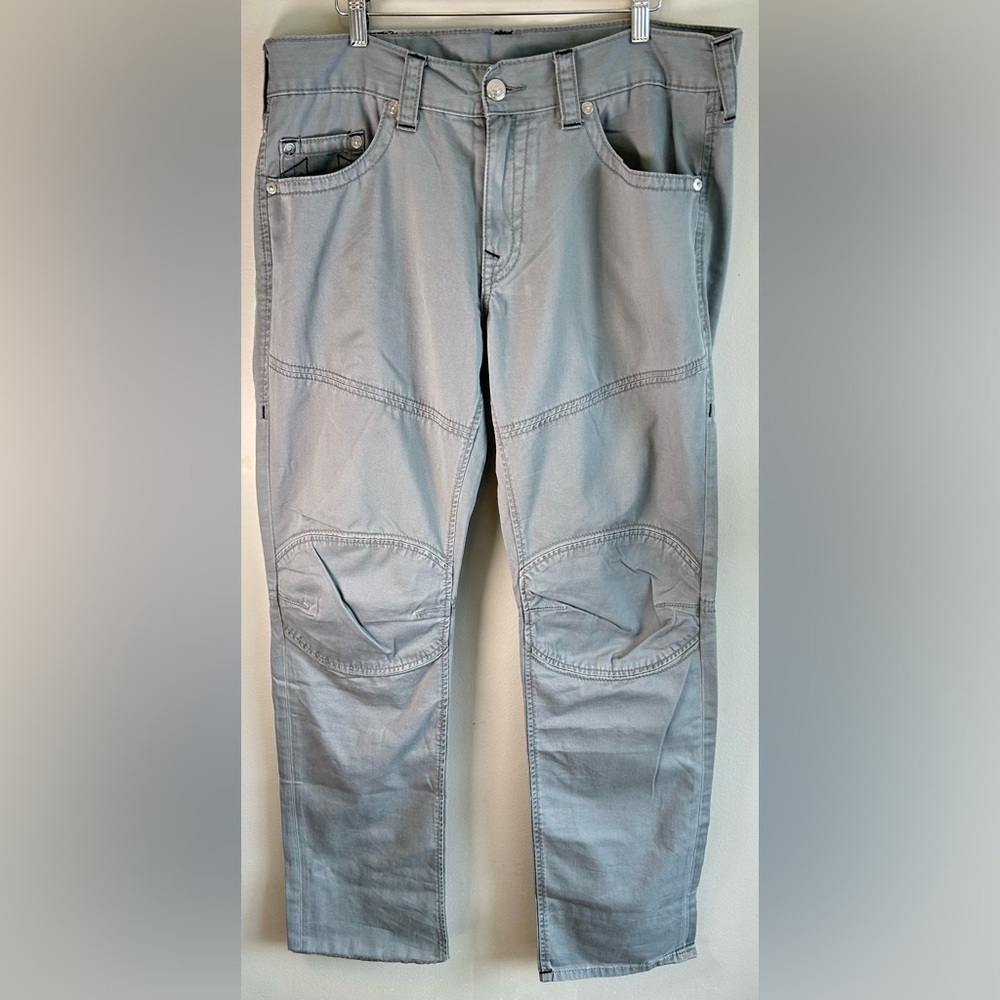 True Religion Geno Active Pants Moto Slim Men's 36x33 Relaxed Double Knee EUC